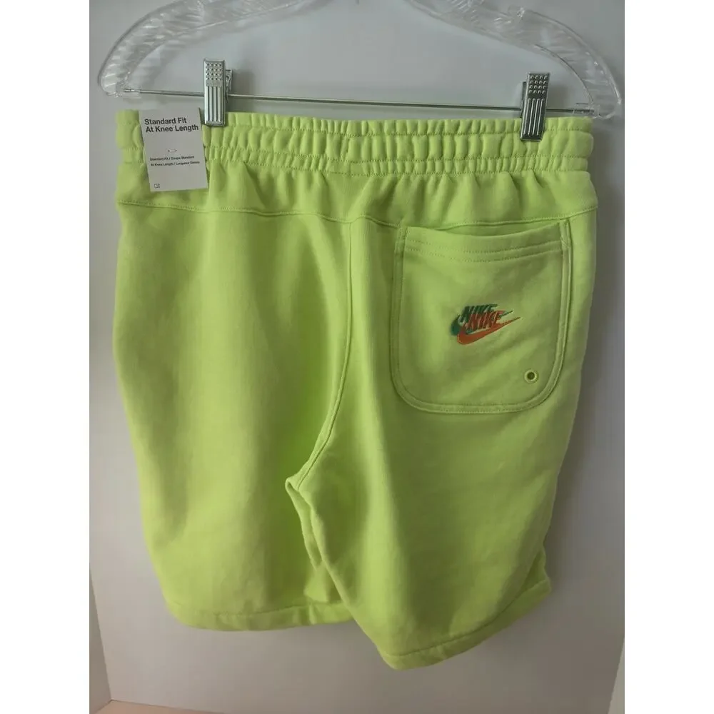 Nike NSW Essentials + French Terry shorts embroidered Neon Green Sz S